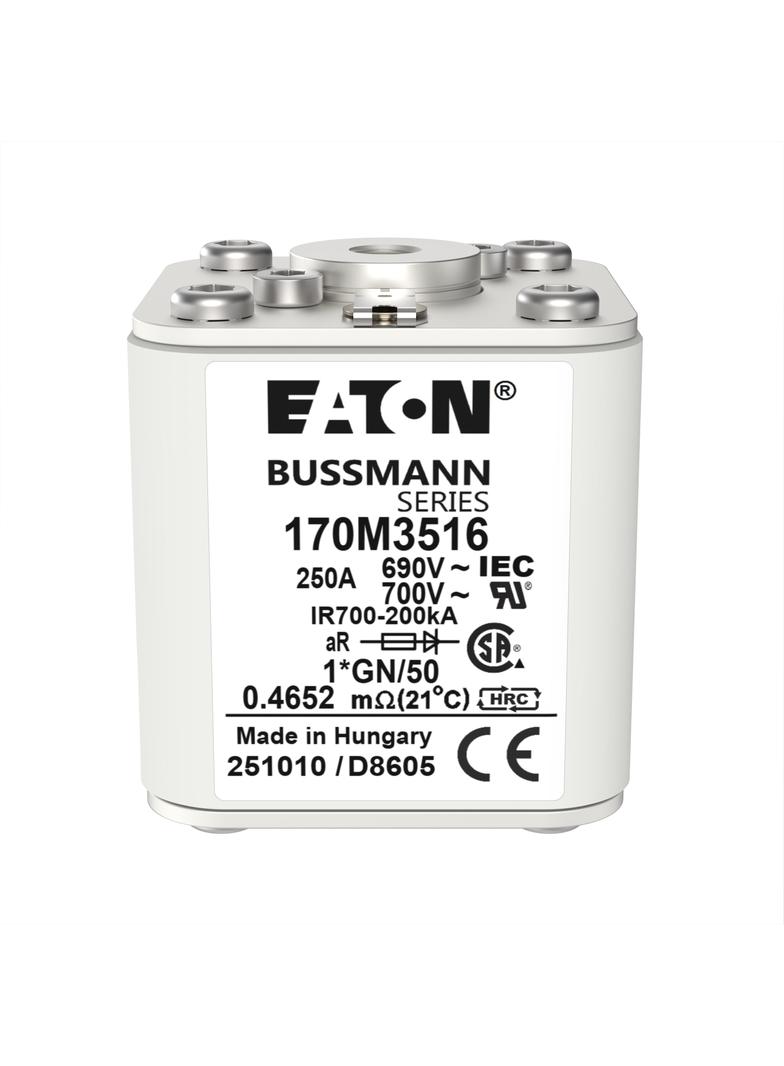 FUSE 250A 690V 1*GN/50 AR UC Wkładka szybka 250A AC 690V rozmiar 1 45x59x51 mm aR I 170M3516 EATON