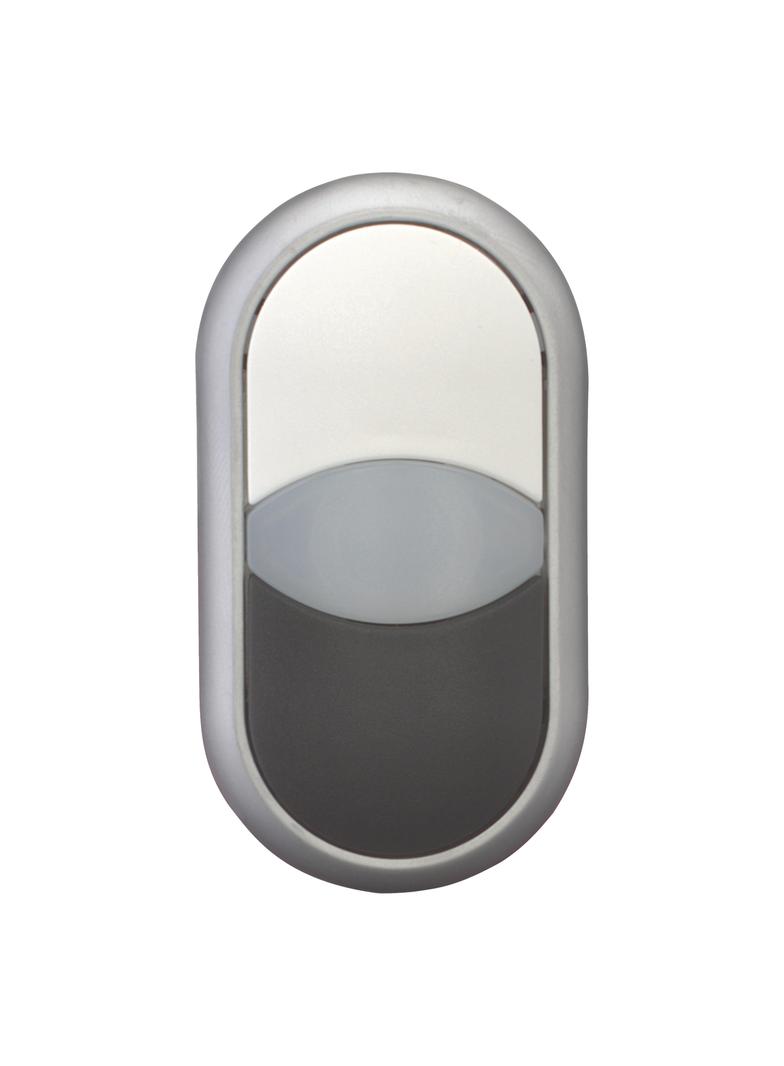 M22-DDL-WS Przycisk podwójny biało/czarny z samopowrotem i z możliwością podświetlenia 216704 EATON