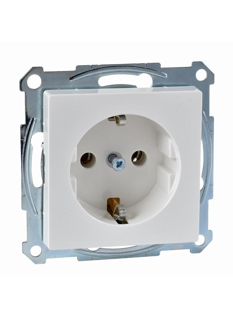 Gniazdo wtykowe SCHUKO, zaciski śrubowe, biel polarna, połysk, system M