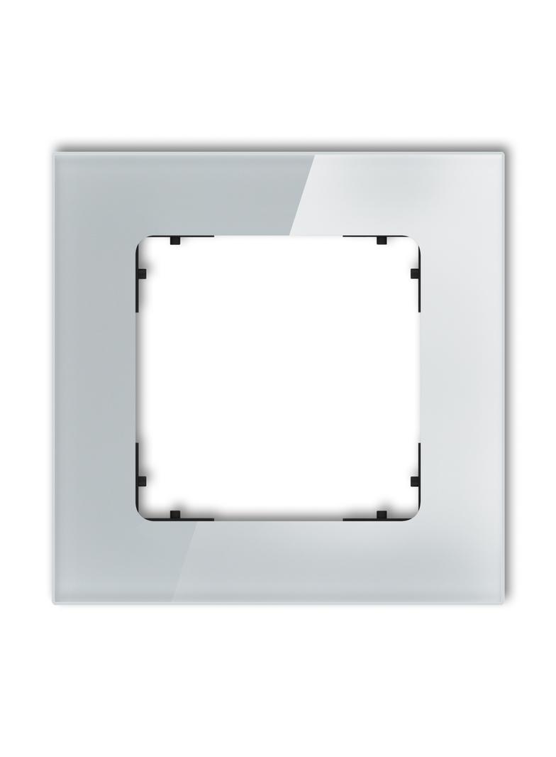 ICON Ramka uniwersalna pojedyncza kwadratowa - efekt szkła (ramka: szara; spód: czarny) szary