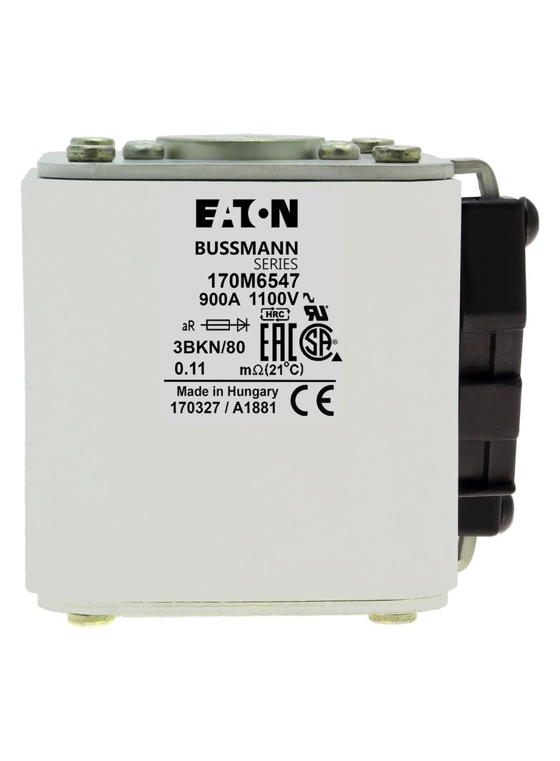 FUSE 900A 1100V 3BKN/80 AR Wkładka szybka 900A AC 1100V rozmiar 3 76x92x83 mm aR IEC UL 170M6547 EAT