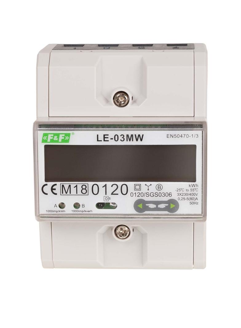 Dwutaryfowy licznik energii elektrycznej 3-fazowy 2-kierunkowy z Modbus RTU do pomairu bezpośredniego LE-03MW F&F
