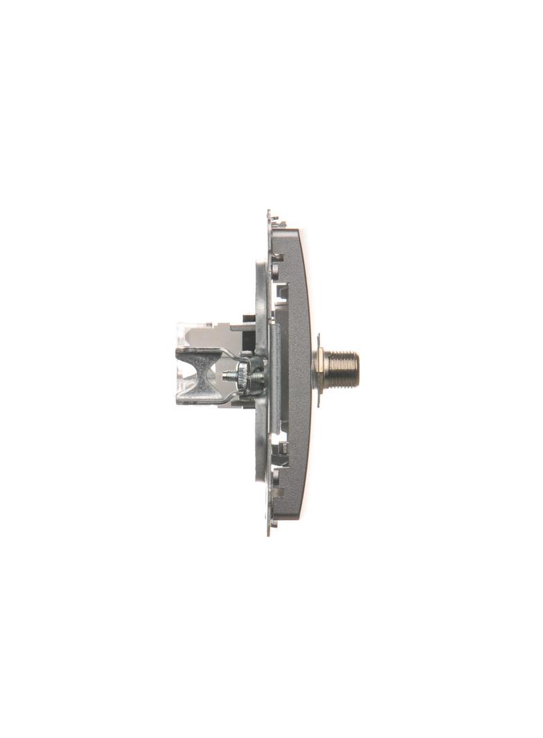 Simon Basic Gniazdo antenowe typu ''F'' + RJ45 kat.6 stal inox BMAFRJ45.01/21 KONTAKT