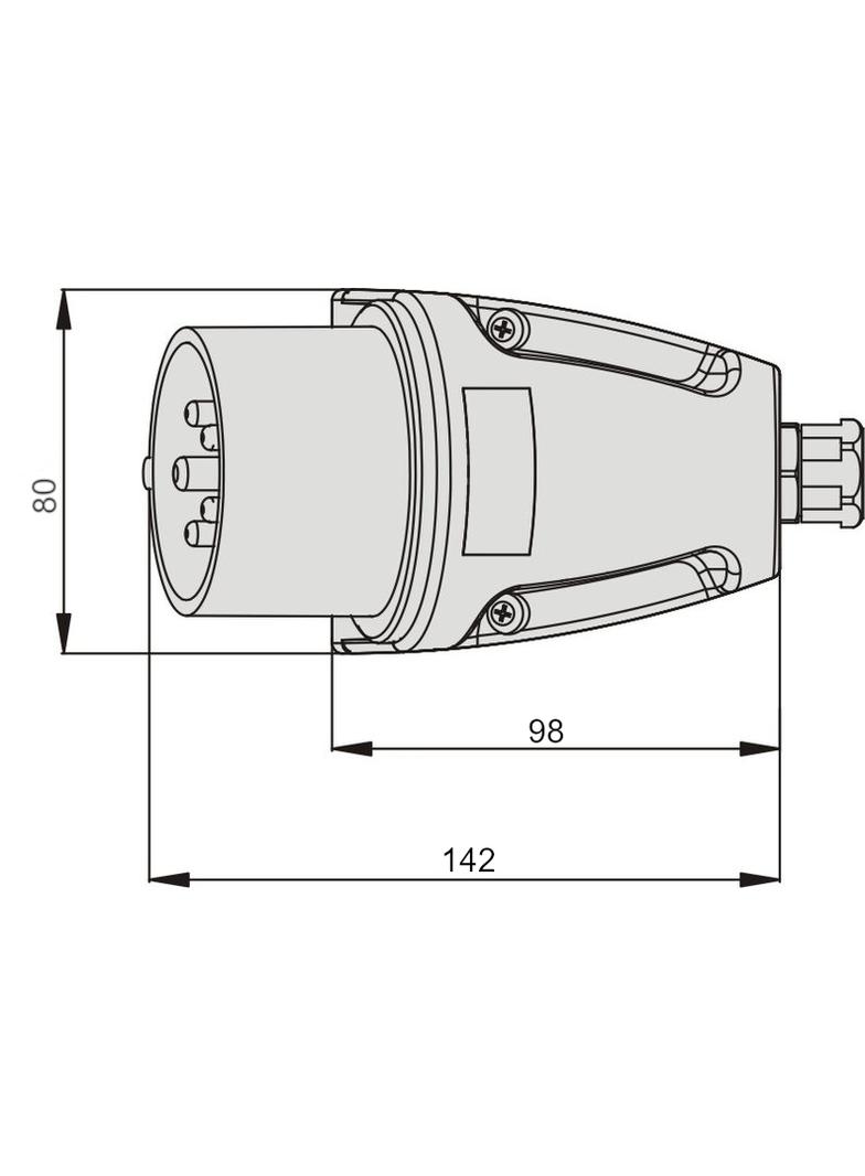 WSM 32/4 Wtyczka 32A/400V 3P+Z