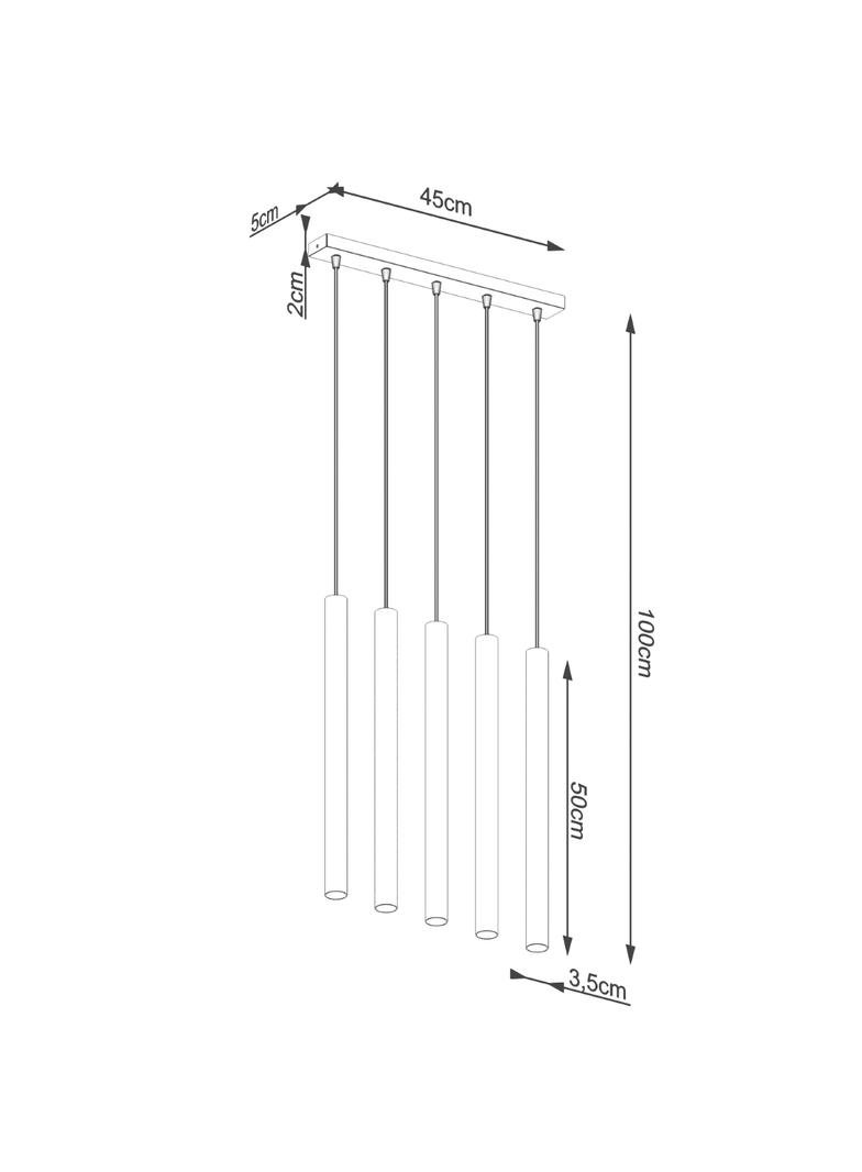 Sollux Lampa wisząca PASTELO 5L beton SL.1274