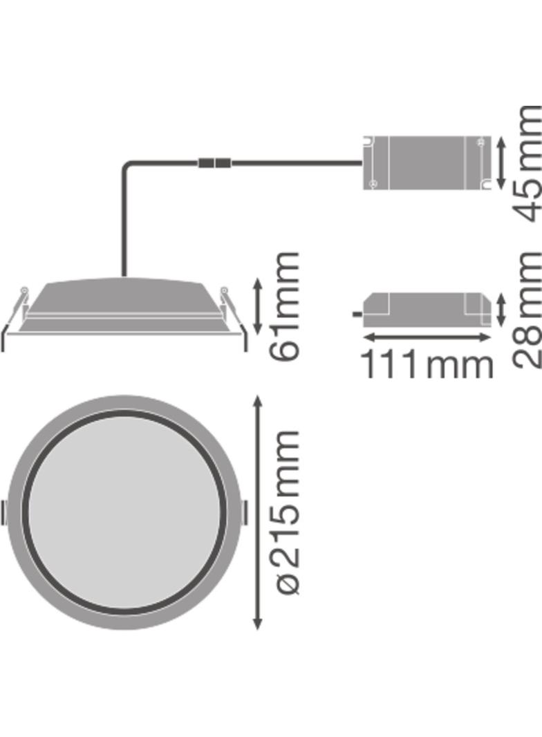 Oprawa DOWNLIGHT ALU DN200 35W 6500K WT IP44