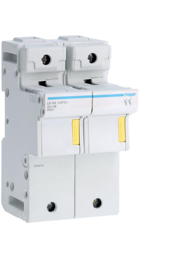 Rozłącznik bezpiecznikowy cylindryczny 2P 22x58mm LR702 HAGER