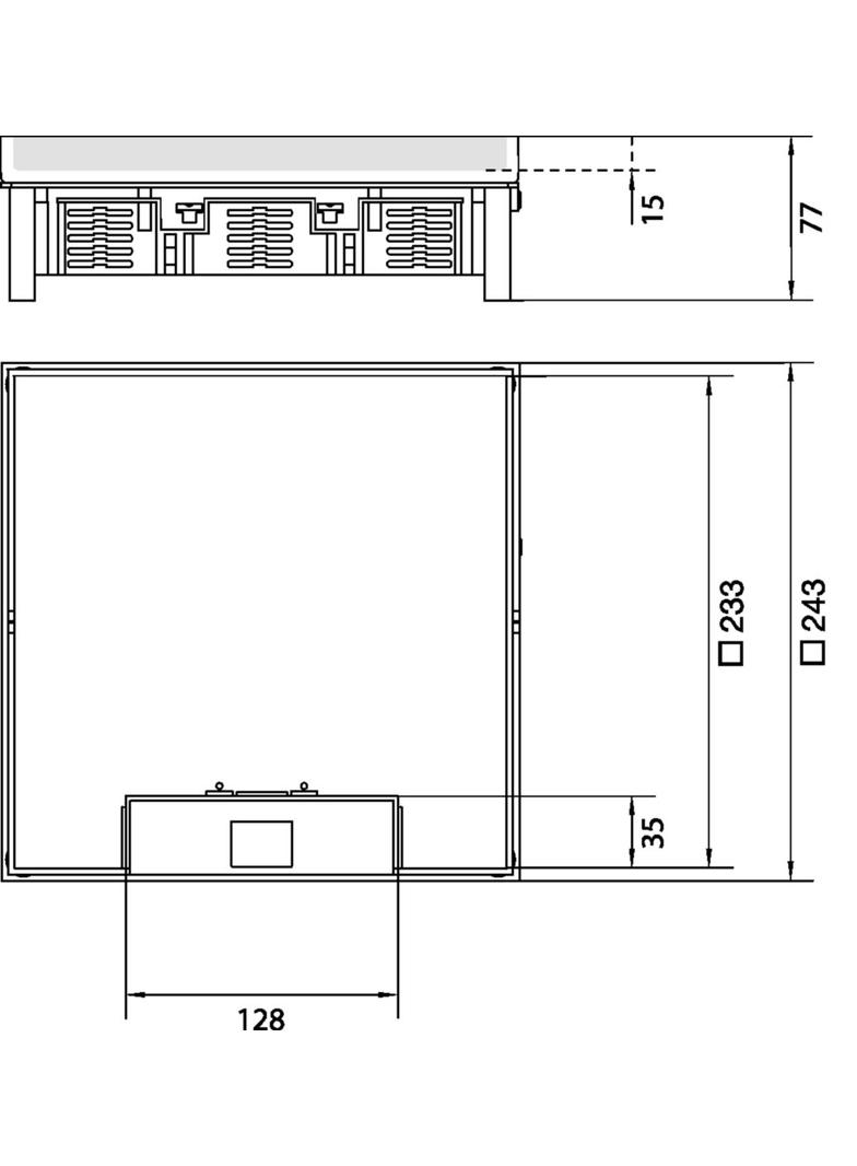 tehalit.VE-EE Pokrywa uchylna do bazy IP30 5kN Q12 244x244 15mm stal nierdzewna