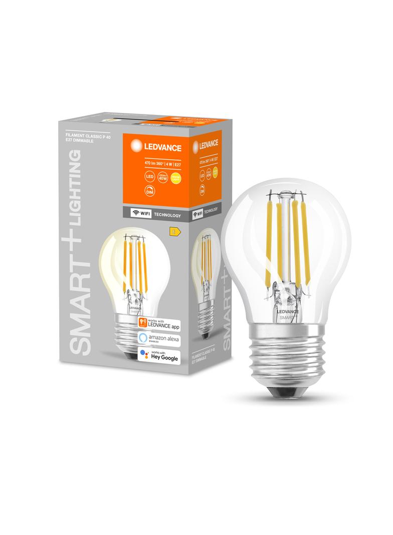 Lampa LED SMART+ WiFi CL P Filament szkło przezroczyste DIM 40 4W/827 E27
