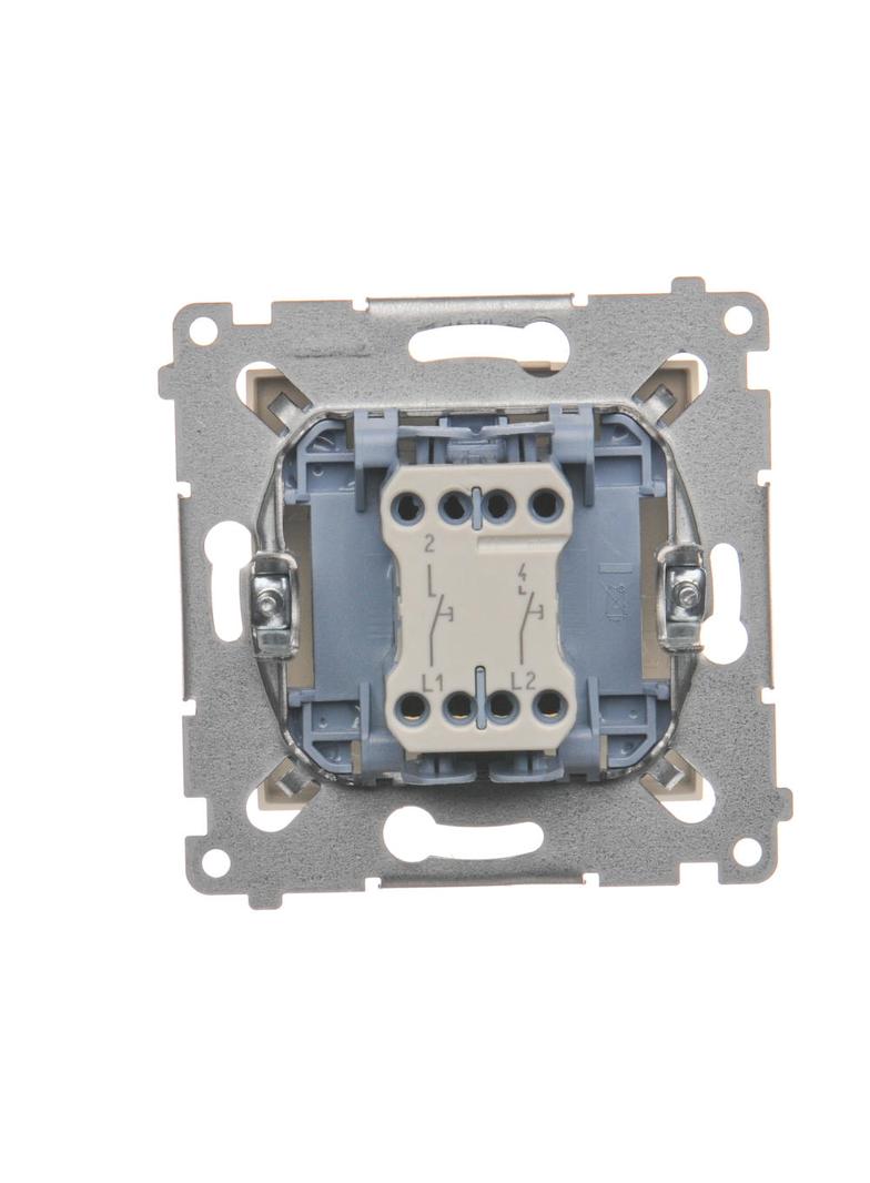 Simon 54 Przycisk podwójny zwierny bez piktogramu 10A 250V szybkozłączka kremowy DP2.01/41 KONTAKT