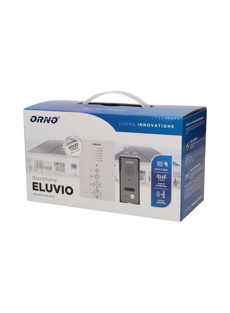 Zestaw domofonowy jednorodzinny bezsłuchawkowy biały ELUVIO OR-DOM-RE-914/W ORNO