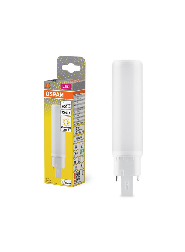 Lampa DULUX D E LED FR 18 ECG, AC mains 7W 830 G24q-2