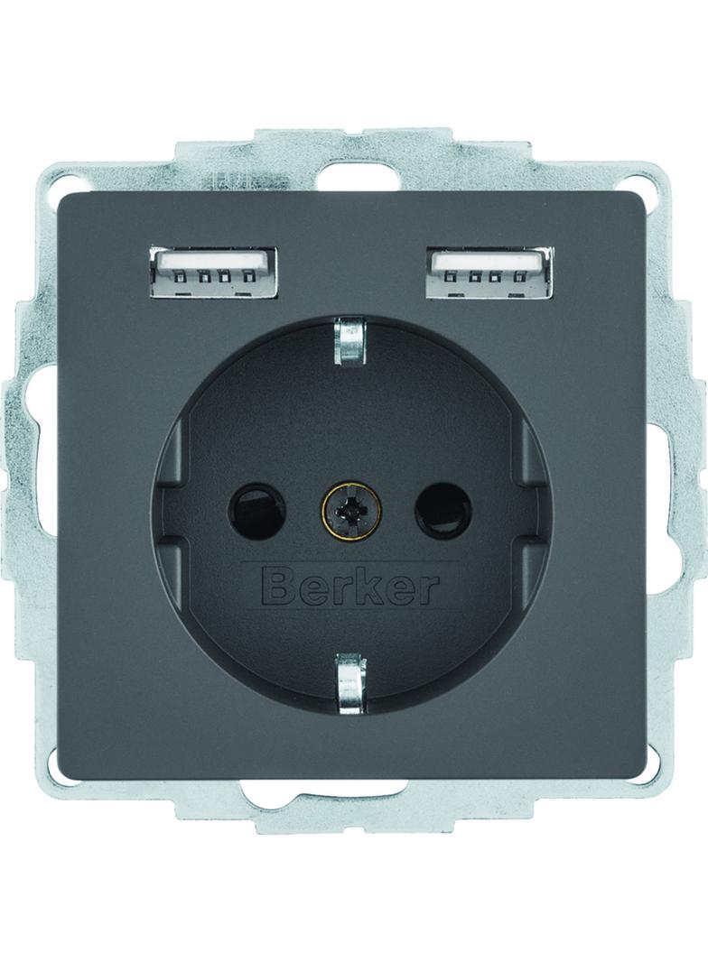 "Q.x Gniazdo SCHUKO z gniazdem ładowania USB 2,4 A
