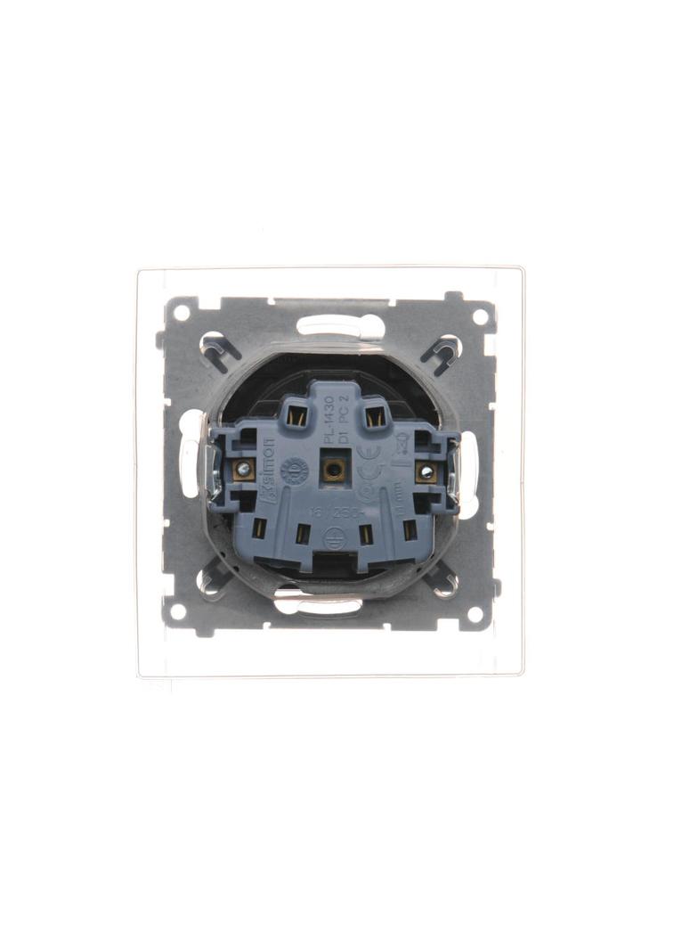 Simon 54 Gniazdo IP44 Z USZCZELKĄ 16A z. śrub. klapka transp. brąz mat *Uszczelka do ramek S54 PREMI