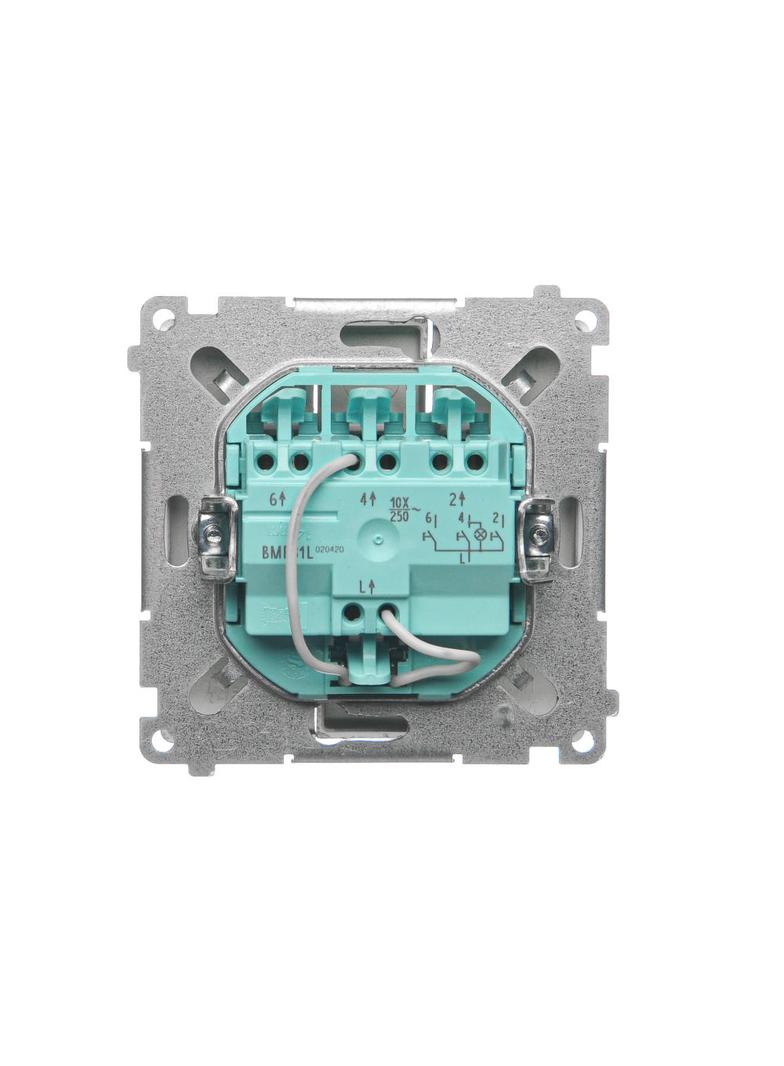 Simon Basic Przycisk potrójny z podświetleniem LED 10A 250V szybkozłączka satynowy BMP31L.01/29 KONTAKT