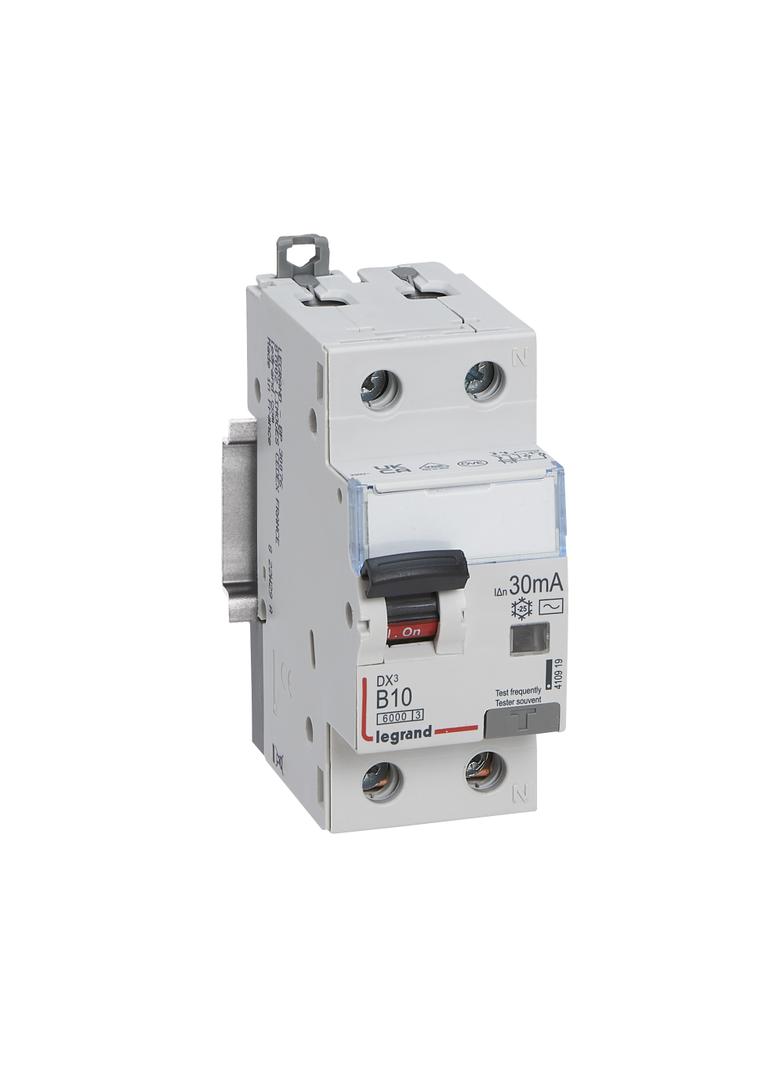 Wyłącznik Różnicowo-Nadprądowy 2P 10A B 0,03A Typ AC P312 DX3 410919 LEGRAND