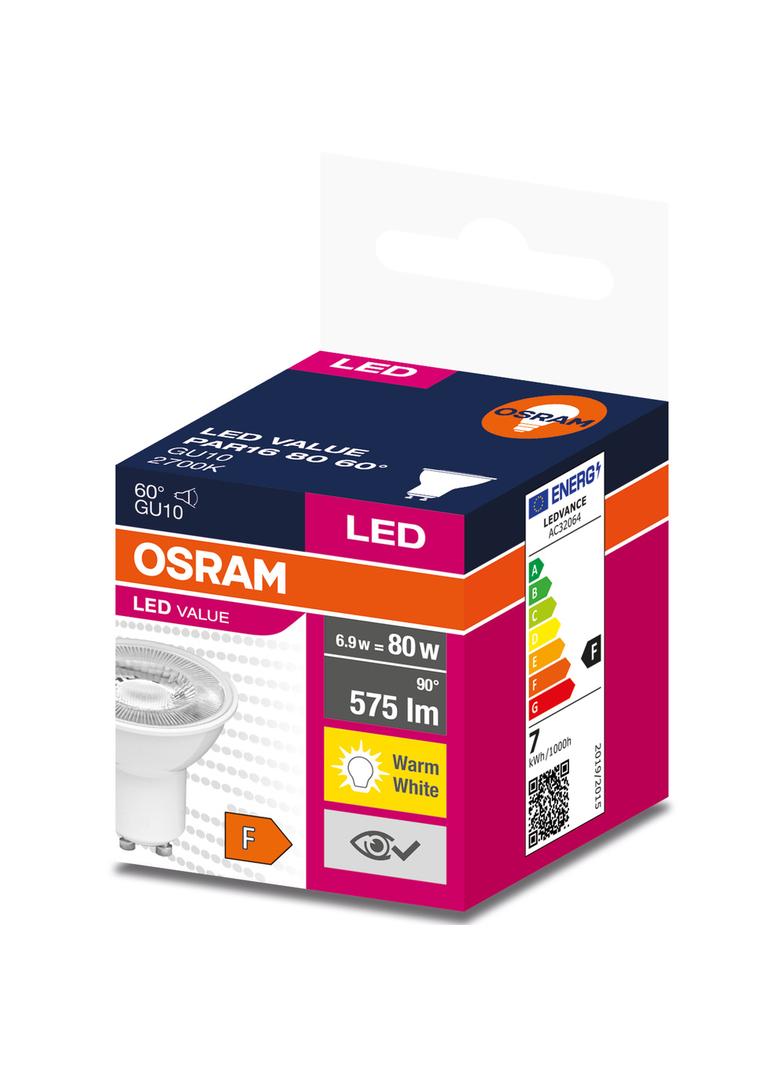 Lampa LED VALUE non-dim PAR16 80 60° 6,9W 827 230V GU10