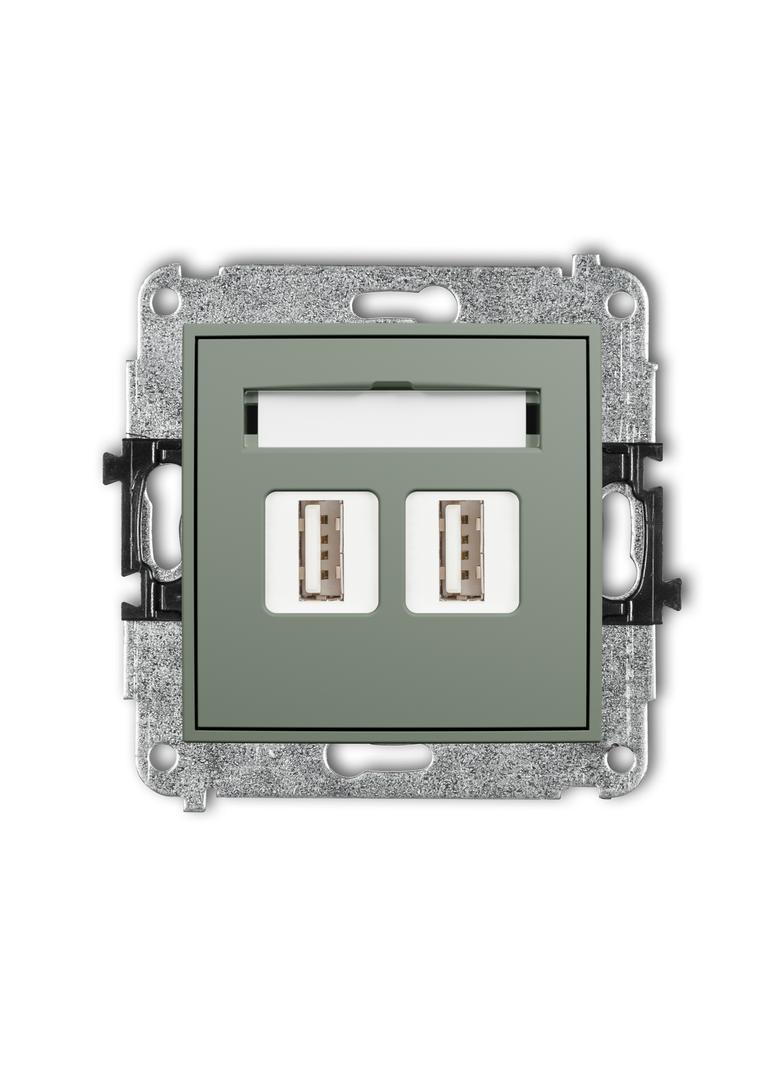 MINI Gniazdo podwójne 2xUSB A-A 2.0 szałwiowy 61MGUSB-2 KARLIK