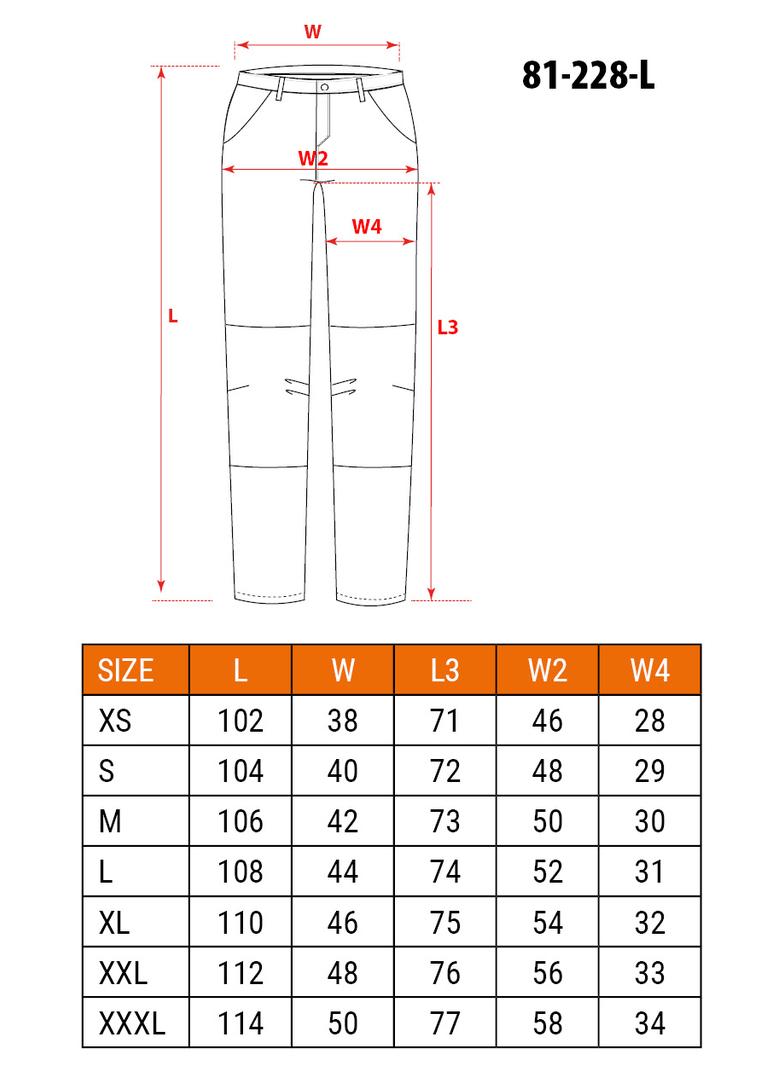 Spodnie robocze DENIM, wzmocnienia na kolanach, rozmiar L