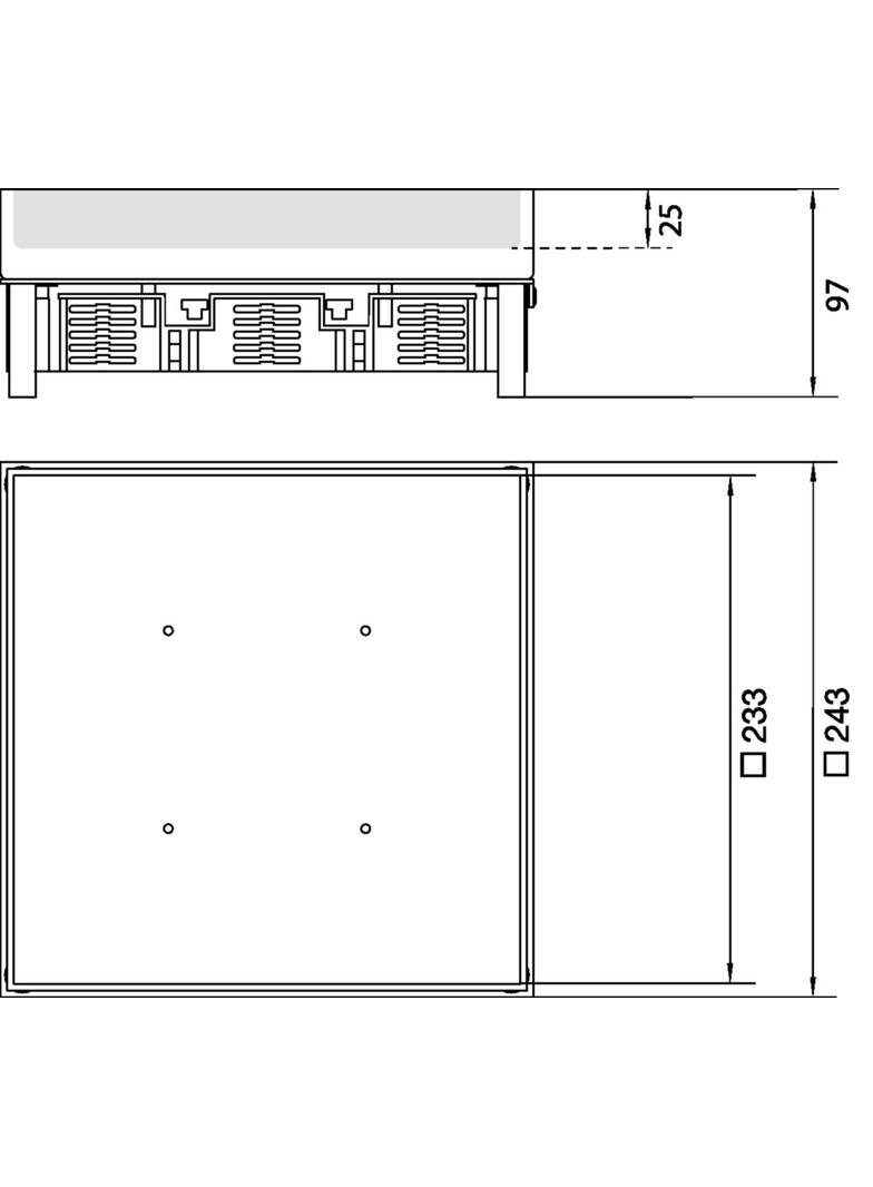 tehalit.VE-EE Pokrywa pełna IP54 20kN EKSQ12 244X244 25mm stal nierdzewna EKSQ120BL25 HAGER