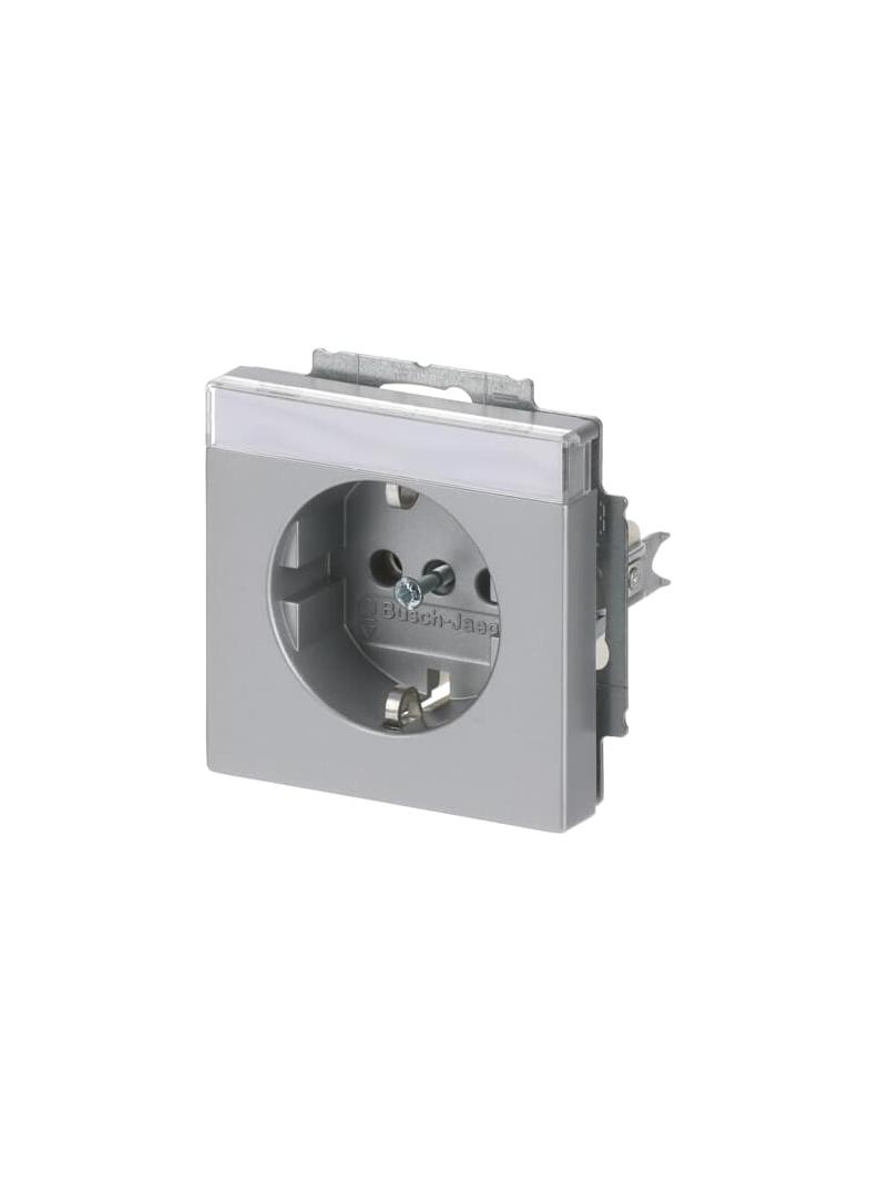 FUTURE Gniazdo SCHUKO z polem opisowym Z uziemieniem, 2P+E aluminiowo srebrny 2CKA002011A3810 ABB