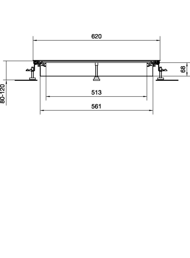 tehalit.BK Kanał współpoziomy wanna stalowa BKWD 600x(80-120)mm stal BKWD600080 HAGER