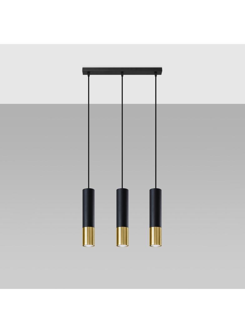 Sollux Lampa wisząca LOOPEZ 3L czarny/złoty SL.0954