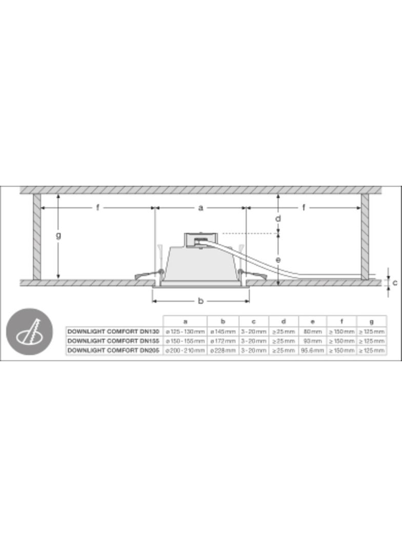 Oprawa DOWNLIGHT COMFORT DN205 20W 3CCT 60DEG WT