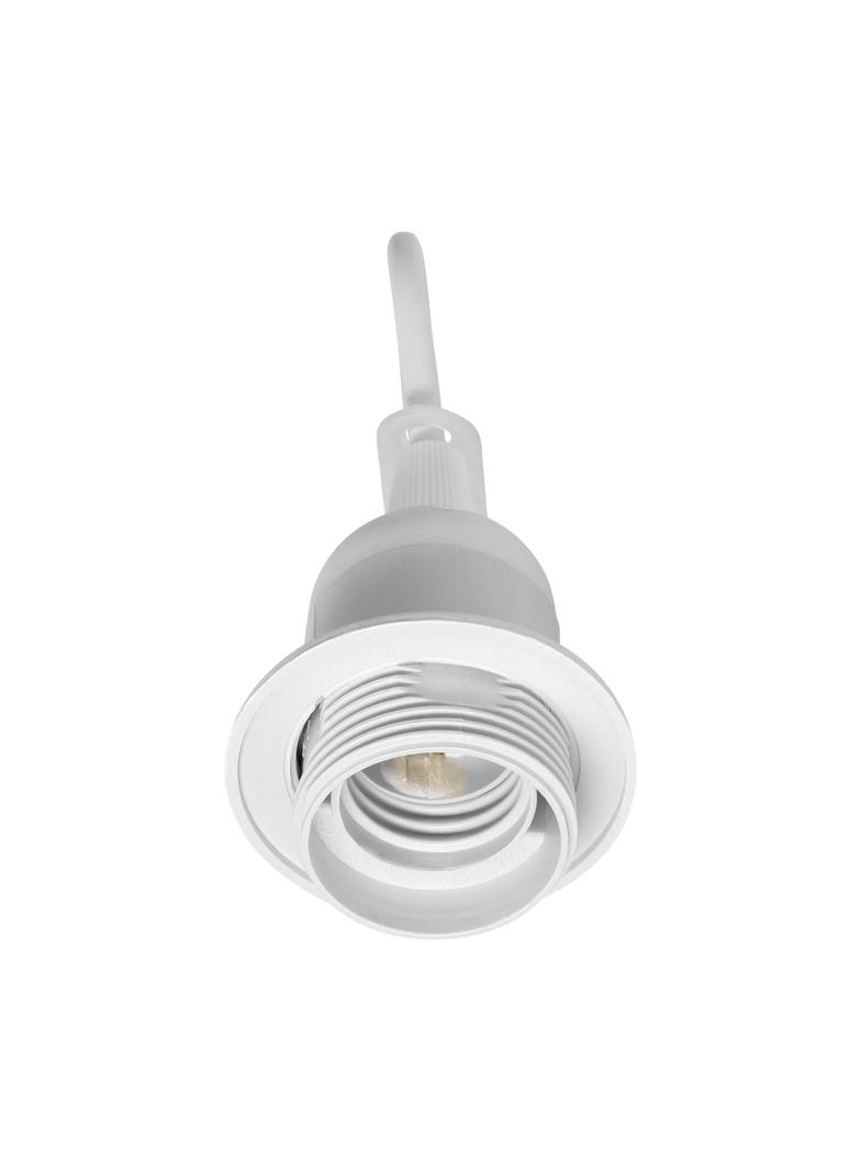 Oprawka remontowa E27 z kołnierzem, biała