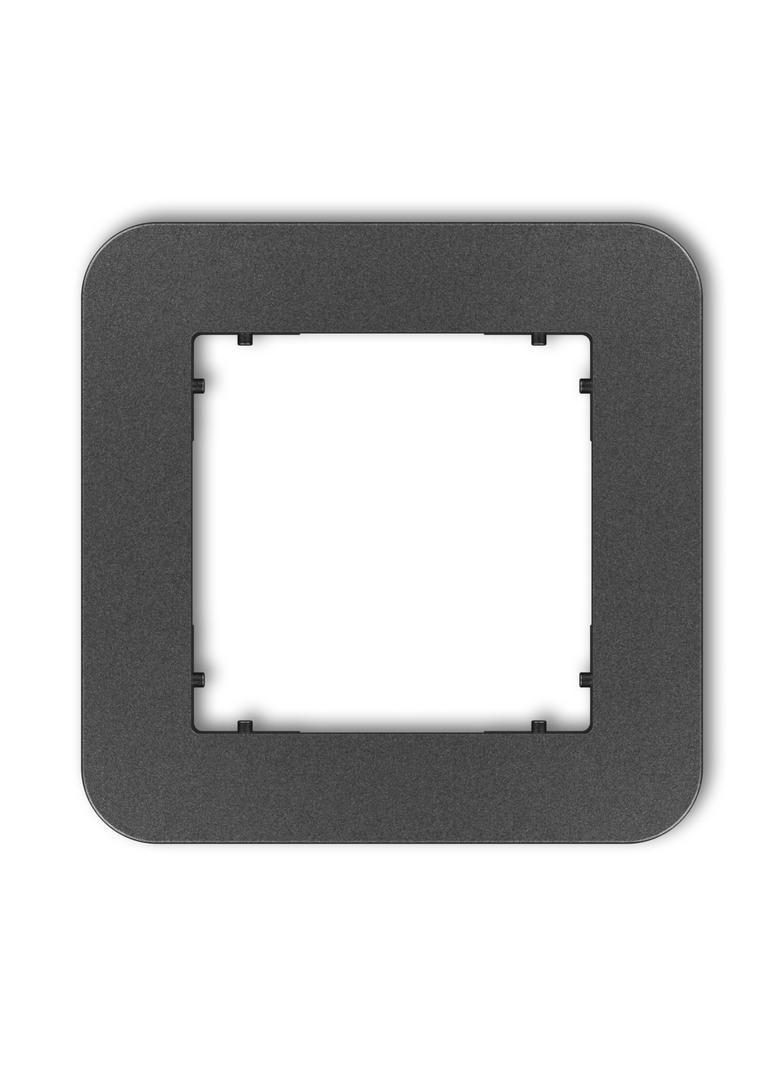 MINI Ramka uniwersalna pojedyncza zaokrąglona z tworzywa grafitowy