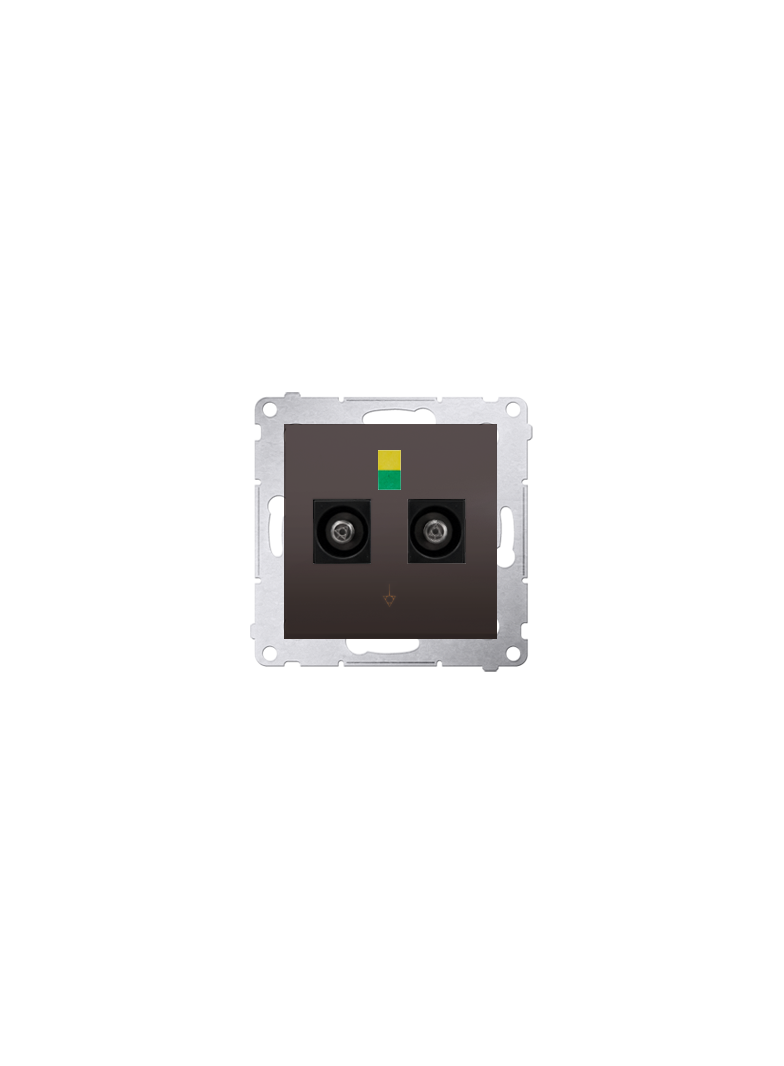 Simon 54 Gniazdo ekwipotencjalne podwójne brąz mat