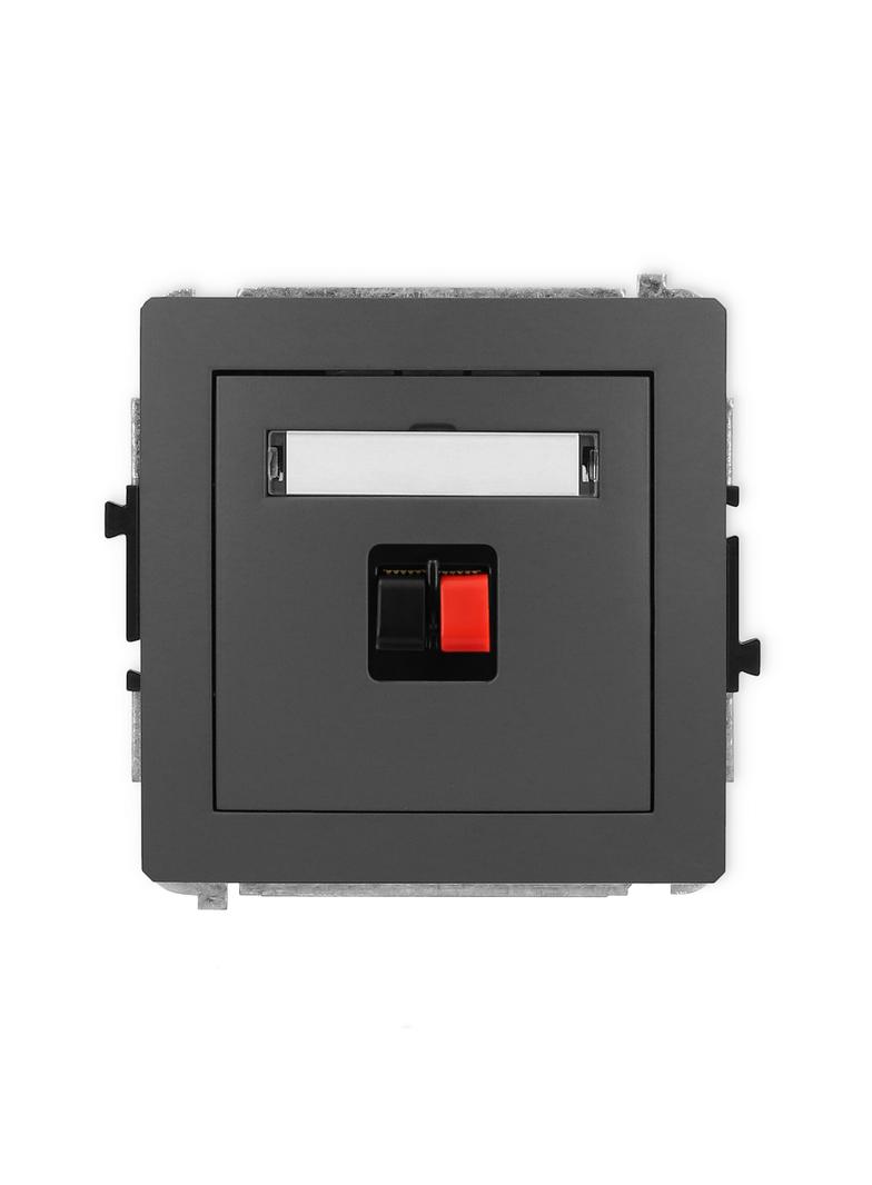 DECO Mechanizm gniazda głośnikowego pojedynczego grafitowy mat