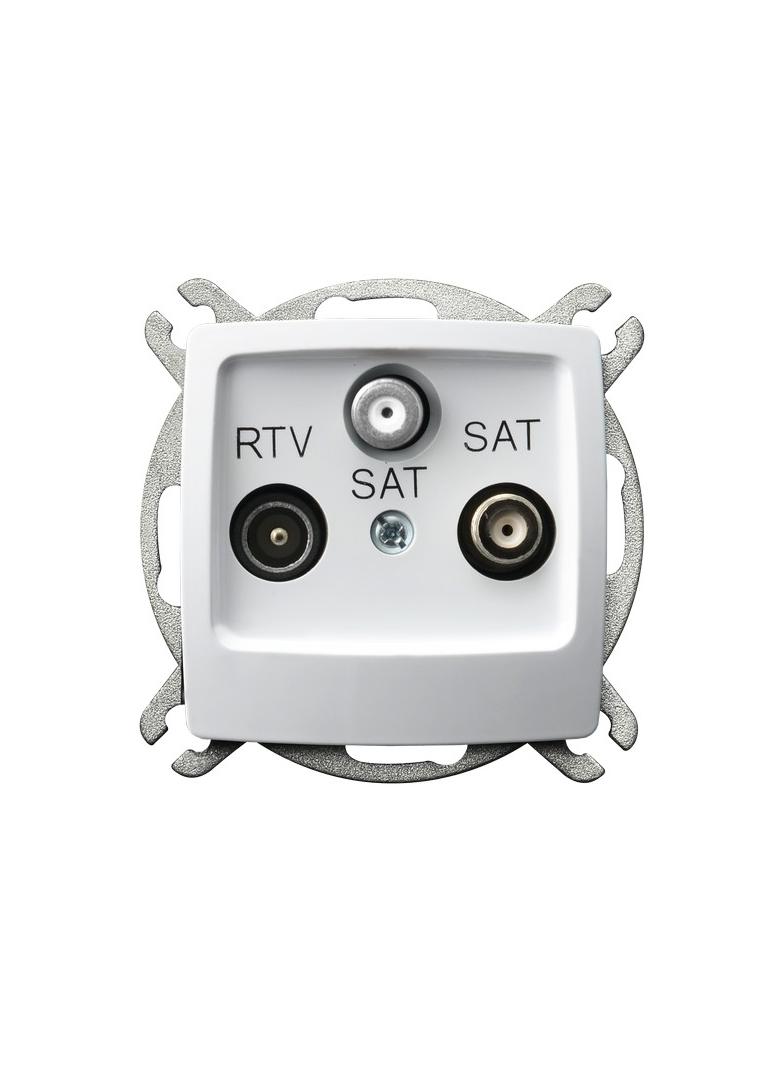 KARO Gniazdo antenowe RTV-SAT z dwoma wyjściami SAT kolor biały GPA-S2S/m/00 OSPEL