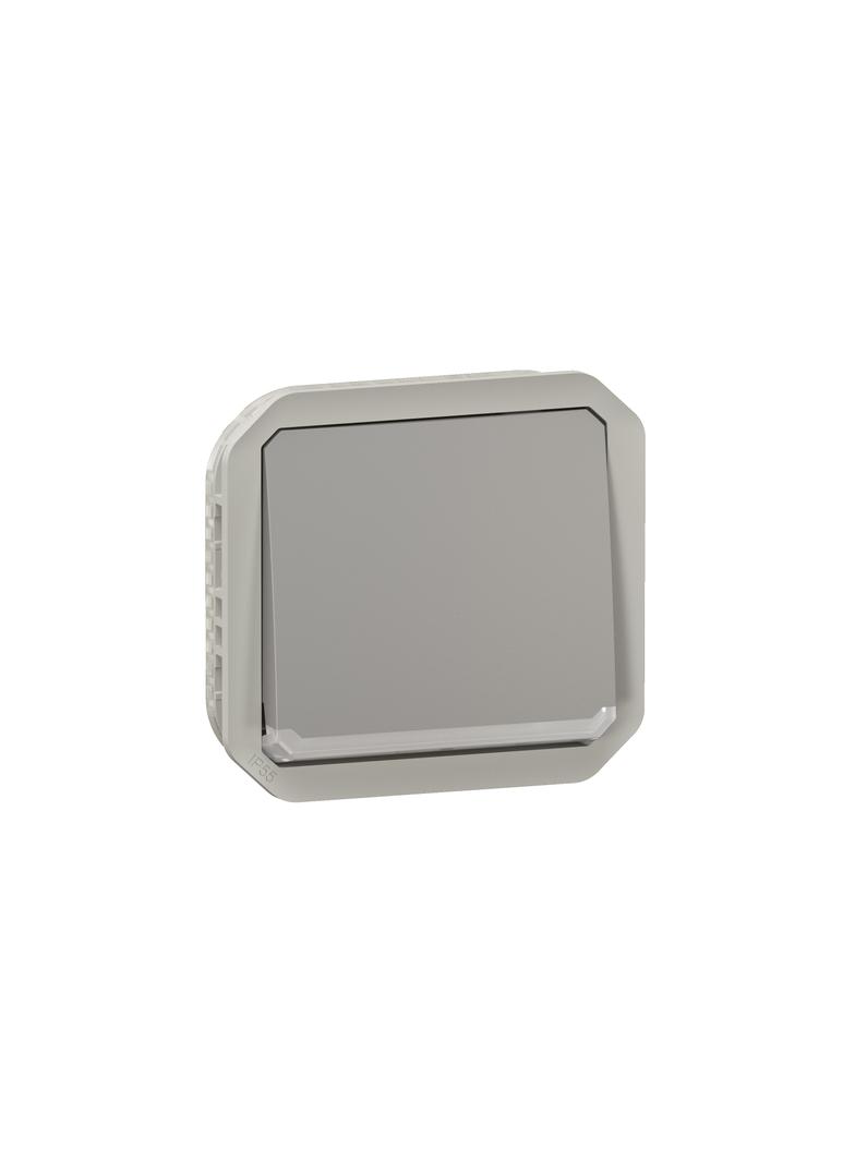 NOWE PLEXO - PRZYCISK JEDNOBIEGUNOWY ZE WSKAŹNIKIEM MECHANIZM 10 A-250 V~ SZARY