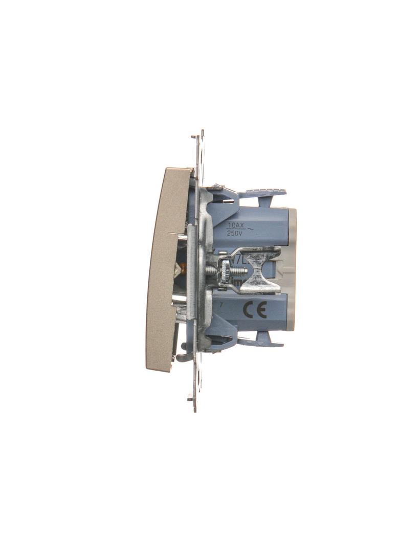 Simon 54 Łącznik krzyżowy z podświetleniem LED 10A 250V szybkozłączka złoty mat DW7L.01/44 KONTAKT