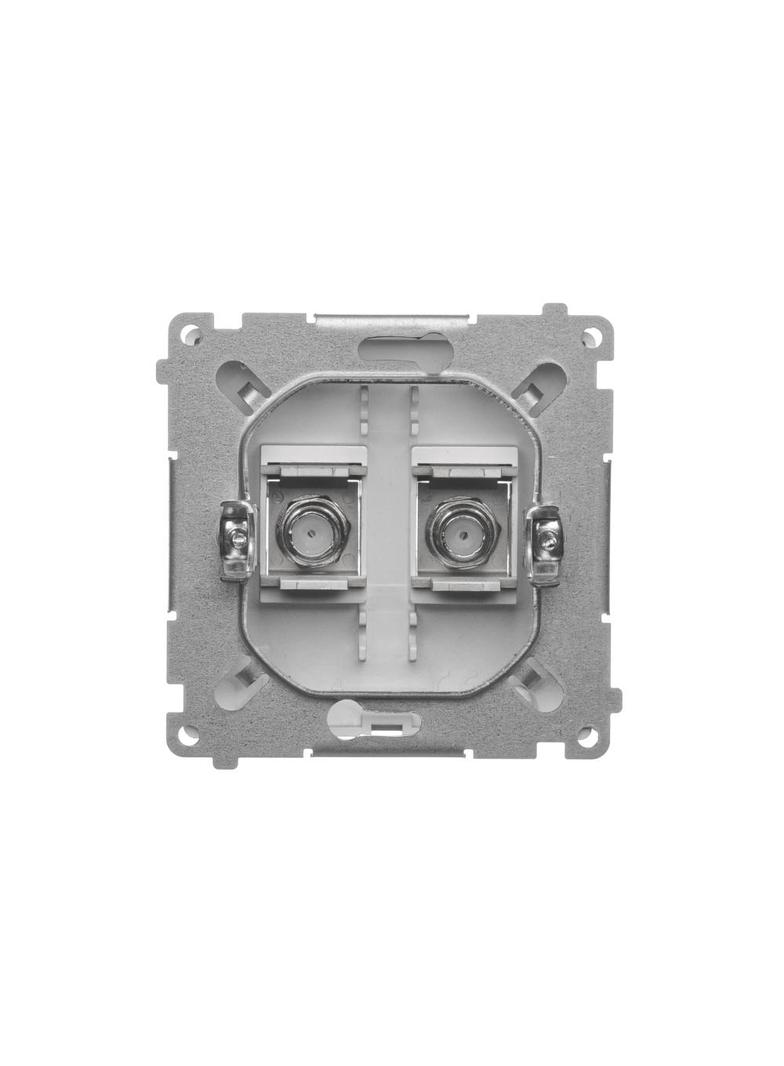 Simon Basic Gniazdo antenowe typu podwójne satynowy