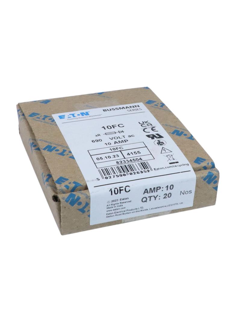10A 690V AC BS88 SEMI Wkładka szybka 10A AC 690V BS88 9x75 mm aR BS 10FC EATON