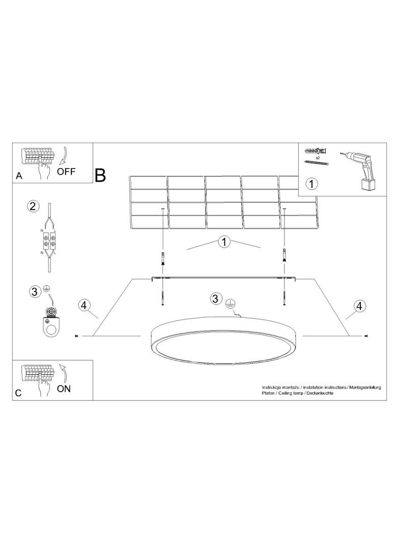 Plafon ONYX 30 biały LED 3000K