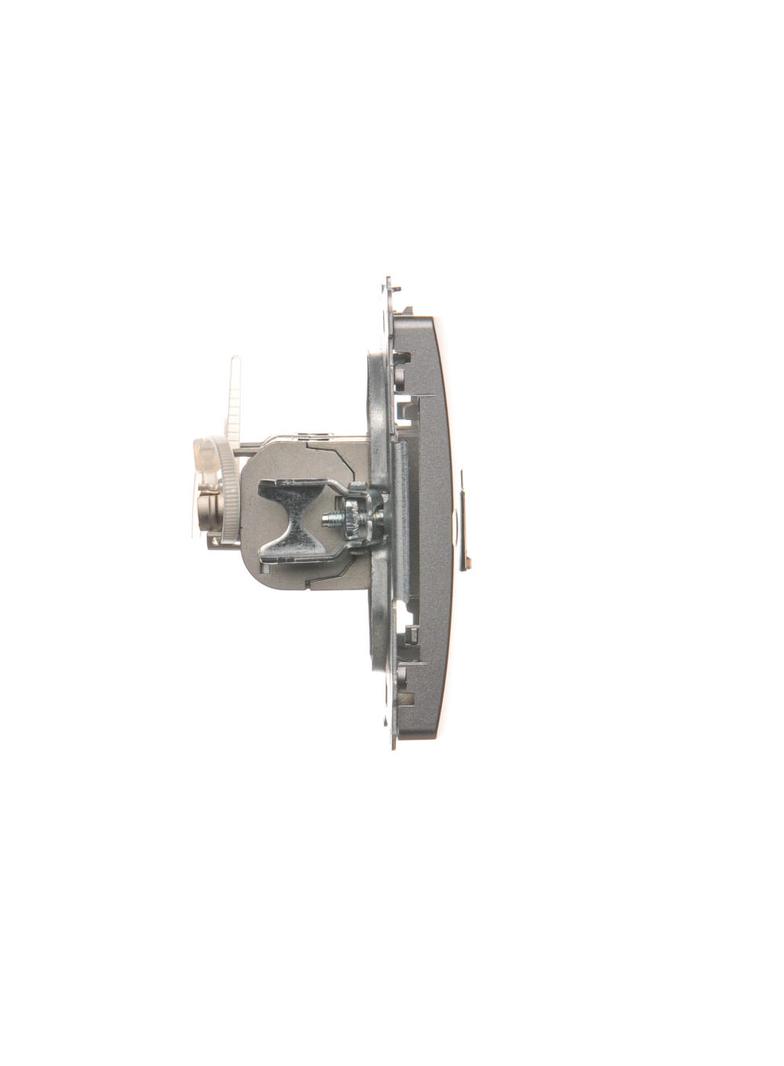 Simon Basic Gniazdo komputerowe RJ45 kategoria 6 podwójne ekranowane z przesłoną przeciwkurzową . Montaż na łapki lub wkręty stal inox BM62E.01/21 KONTAKT