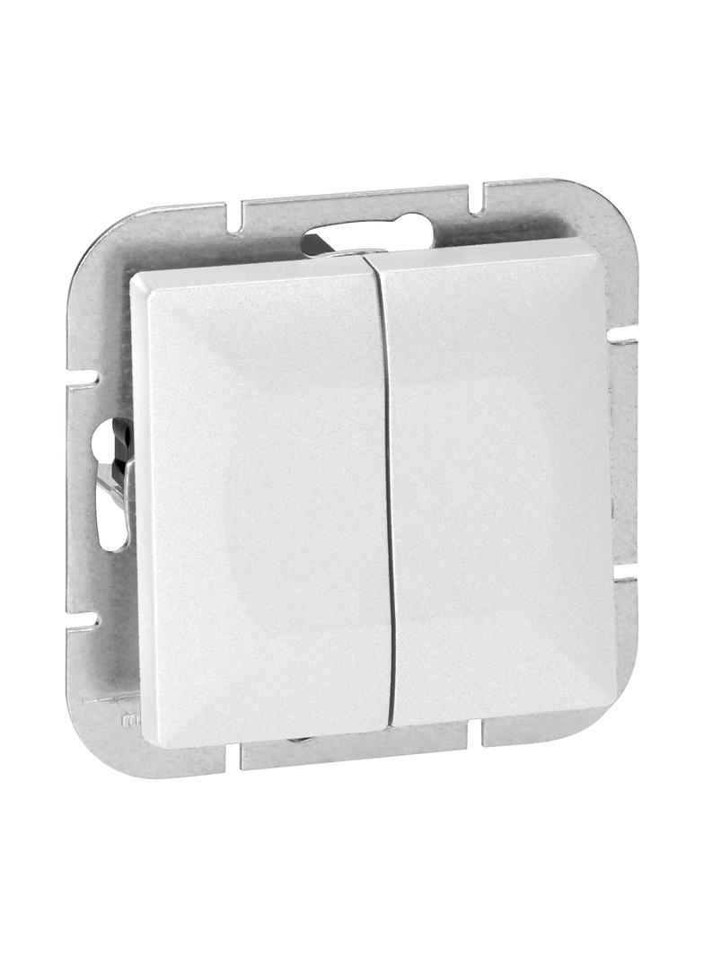 Łącznik podtynkowy świecznikowy Pearl, 10A, 250V, WP-2P, biały OR-OE-7701/W ORNO