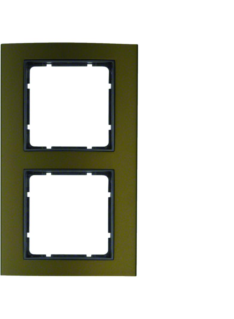 BERKER B.3 Ramka podwójna aluminium brązowa/antracyt 10123001 HAGER
