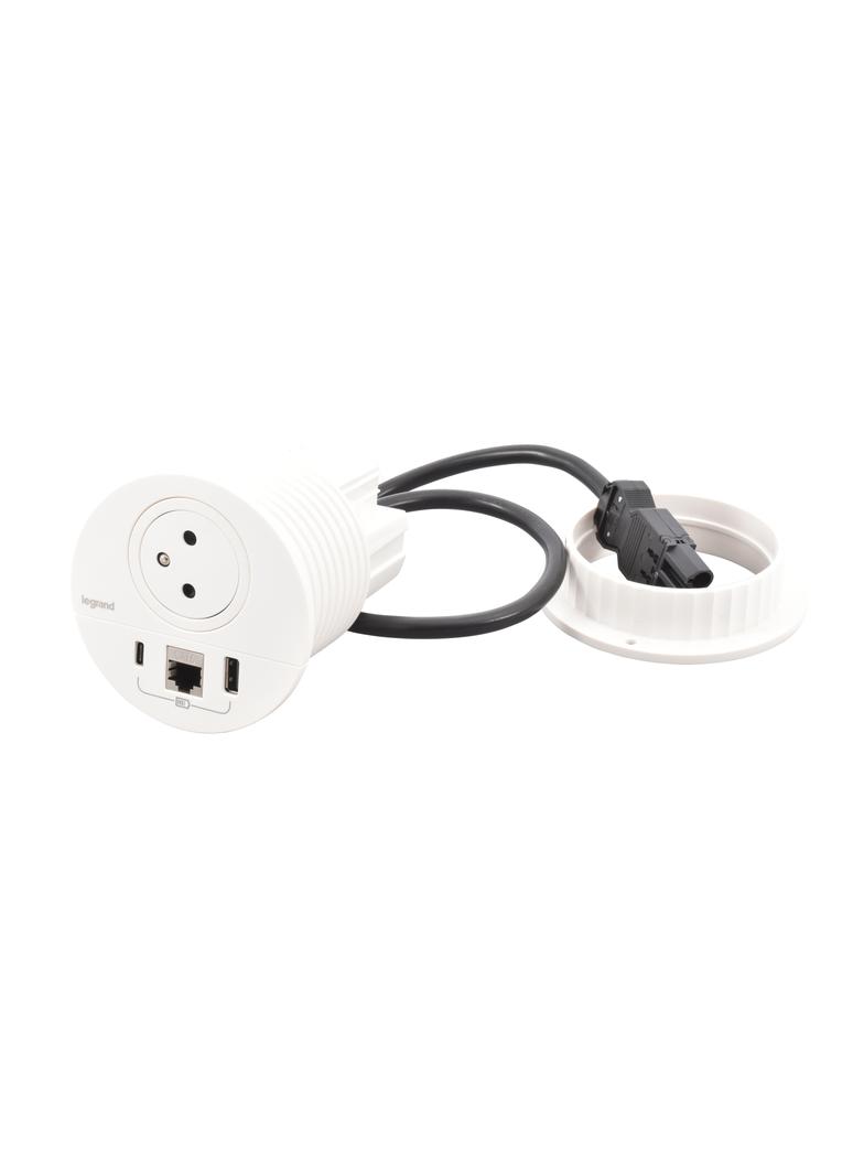 INCARA: DISQ 80 - 2P+Z / USB A+C / RJ45 - 0,5 M WIELAND-BIAŁY, Legrand