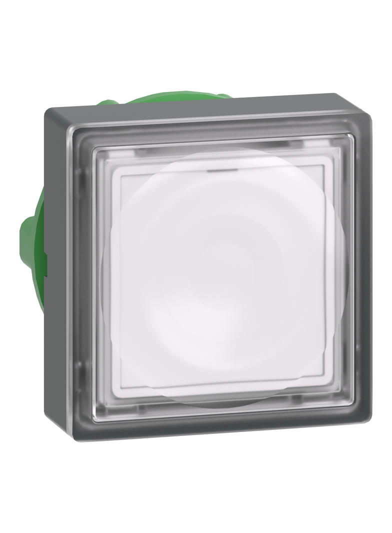 Harmony XB5 Przycisk płaski kwadratowy biały z samopowrotem LED plastikowy ZB5CW313 Schneider