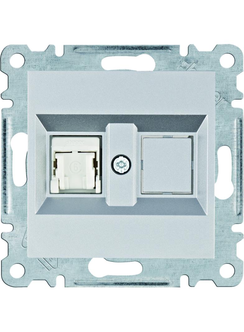 lumina Gniazdo komputerowe pojedyczne RJ45 kat.6 UTP, srebrny