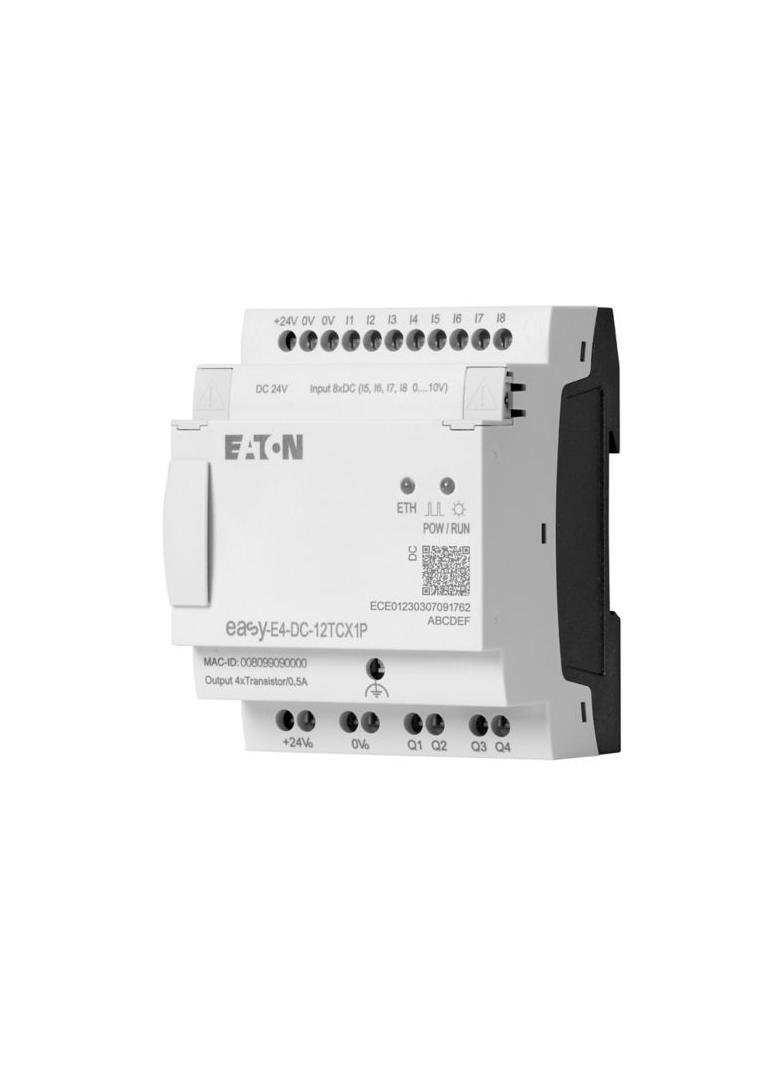 EASY-E4-DC-12TCX1P easyE4 Push-in 24VDC 8DI(4AI) 4DO-T bez wyświetlacza 197507 EATON