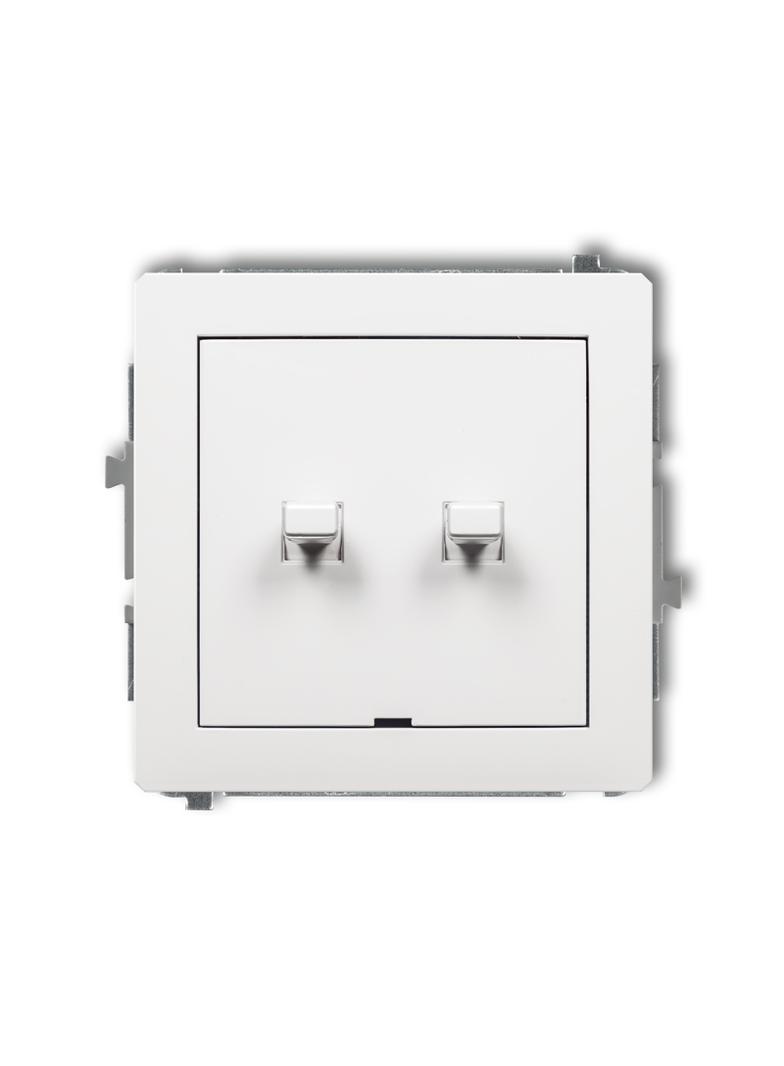 DECO Mechanizm łącznika jednobiegunowego ze schodowym w stylu amerykańskim (dwa klawisze bez piktogr