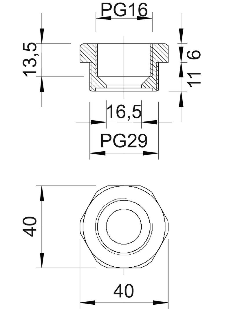 107/R, REDUKCJE PG29-16 POLYAMID