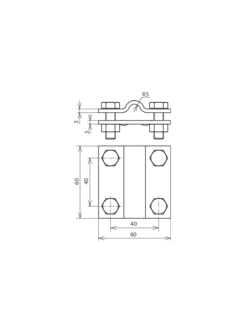Zacisk krzyżowy bez przekładki, stal nierdzewna NIRO