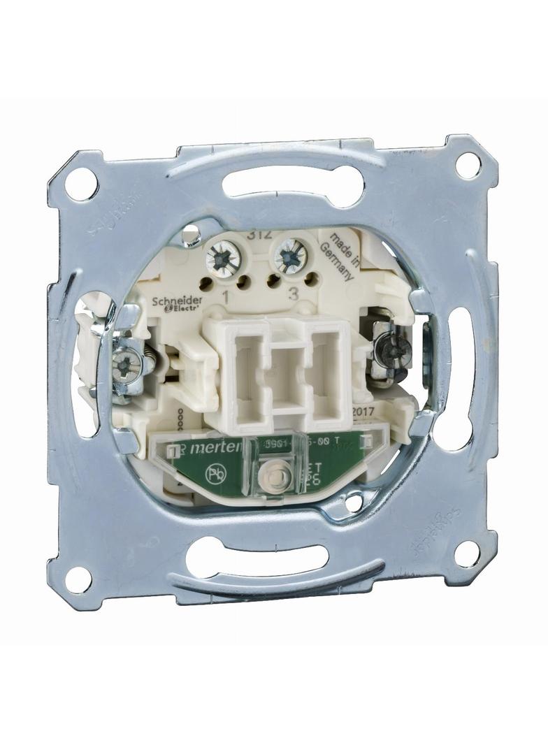 Merten, mechanizm łącznika 2-biegunowego z sygnalizacją załączenia, podtynkowy, zaciski śrubowe