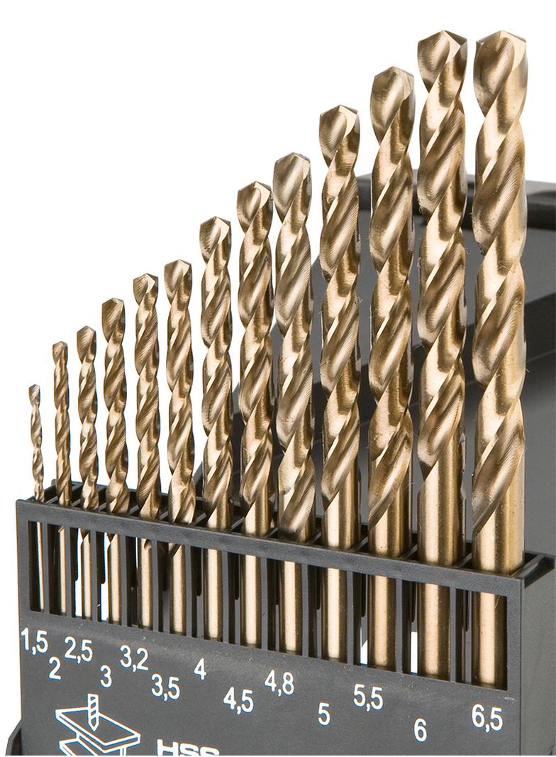 Wiertła do metalu HSS-Co 1.5-6.5 mm, zestaw 13 szt.